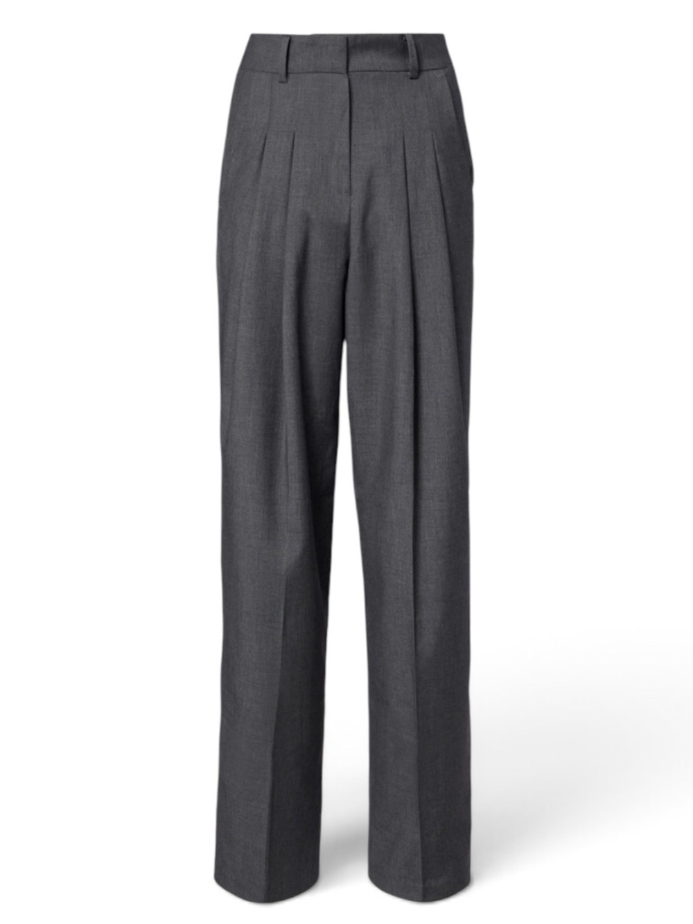 The Frankie Shop Gray Gelso High Waist Wide Leg Wool Blend Trousers